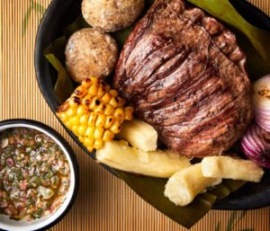 Falda Marinada en Cerveza Negra a la Parrilla con Chimichurri de Hierbabuena